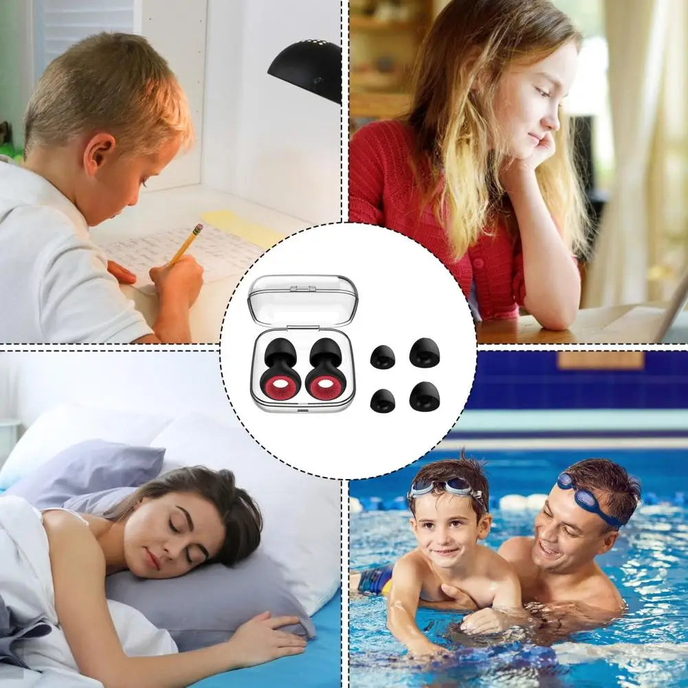 Earbuds for Noise Cancellation, Reusable Silicone Ear Tips, Noise Cancelling, Water Resistant and Comfortable 2 pairs of Waterpr