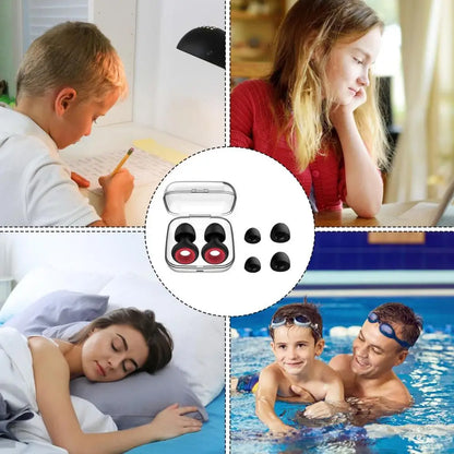 Earbuds for Noise Cancellation, Reusable Silicone Ear Tips, Noise Cancelling, Water Resistant and Comfortable 2 pairs of Waterpr