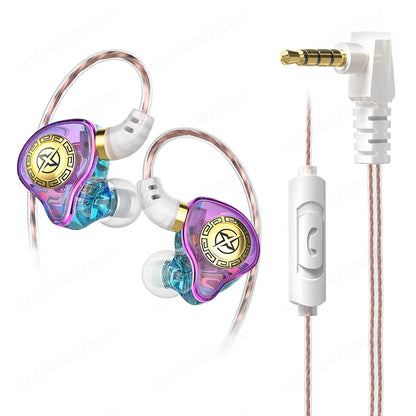 HiFi Wired Earphone In Ear Monitor Headphones with Microphone Sport Noise Cancelling Headset Dynamic Bass Earbuds Gaming Gift X7