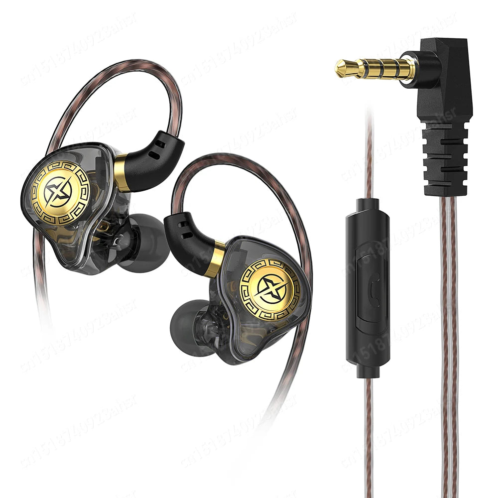 HiFi Wired Earphone In Ear Monitor Headphones with Microphone Sport Noise Cancelling Headset Dynamic Bass Earbuds Gaming Gift X7