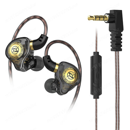 HiFi Wired Earphone In Ear Monitor Headphones with Microphone Sport Noise Cancelling Headset Dynamic Bass Earbuds Gaming Gift X7