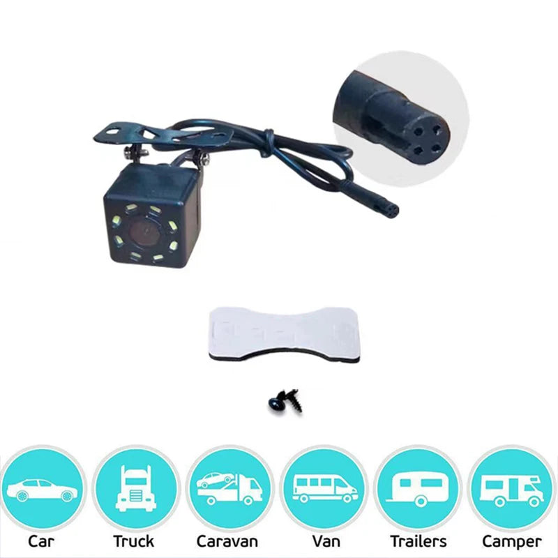 4 Pin HD Car Rear View Camera Reverse 12LED Night Vision Video Camera Wide Angle 170 Degree Parking Camera For Car Accessories