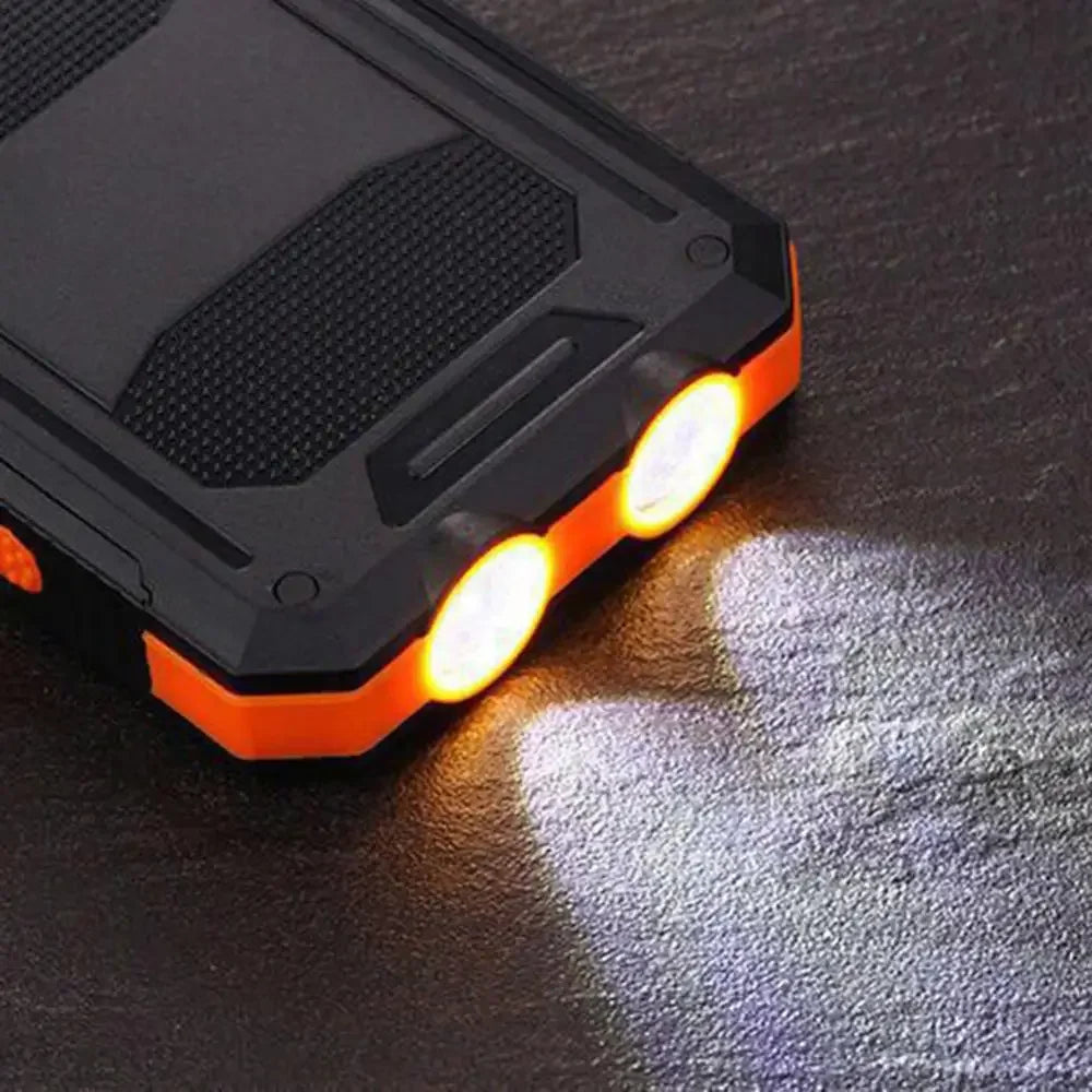 Power bank 20000mah Solar Panel Dual USB Power Bank Box SOS Light Flash Compass Power Cell Phone Fast Charger portable charger