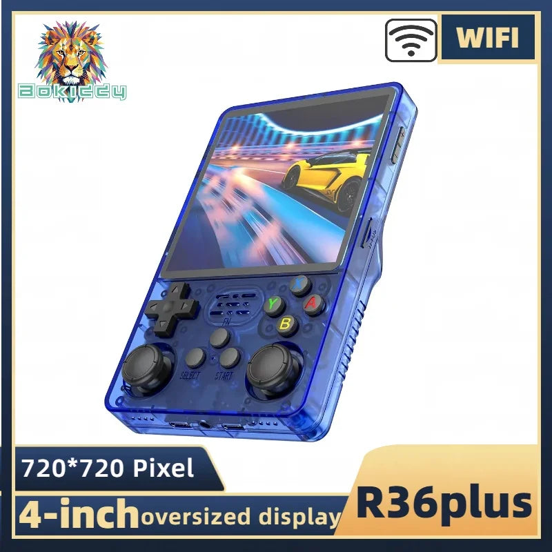 R36plus 4-Inch Large Screen Upgraded WiFi Retro Handheld Game Console Linux System Portable Pocket Video Player Games Kid Gift