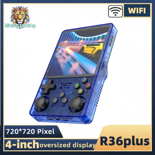 R36plus 4-Inch Large Screen Upgraded WiFi Retro Handheld Game Console Linux System Portable Pocket Video Player Games Kid Gift