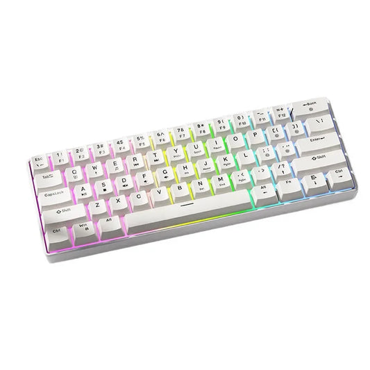 Wired mechanical keyboard 60% gamer bluetooth backlit Keyboards for tablet mini ergonomic  key board white