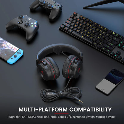 EKSA E900 Wired Gaming Headphones for PC 3D Stereo Surround Sound Gamer Headset with Microphone Gaming Earphone for XBOX/PS4/PS5