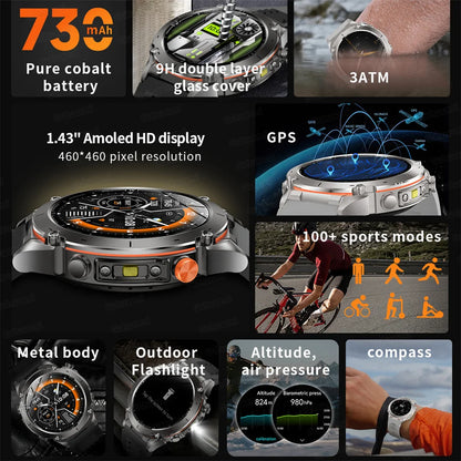 2025 New For Xiaomi Huaiwei Outdoor GPS Smart Watch Men HD AMOLED Screen Compass Waterproof Sport Call GPS Tracker SmartWatches