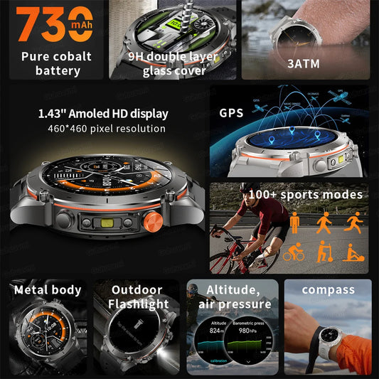 2025 New For Xiaomi Huaiwei Outdoor GPS Smart Watch Men HD AMOLED Screen Compass Waterproof Sport Call GPS Tracker SmartWatches