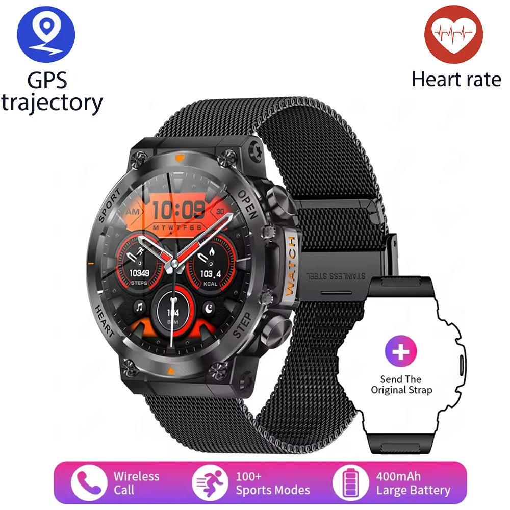 2025 New Outdoor Sports Smart Watch Heart Rate Bluetooth Call APP Fitness Course APP GPS Track 400mAh Large Battery SmartWatches