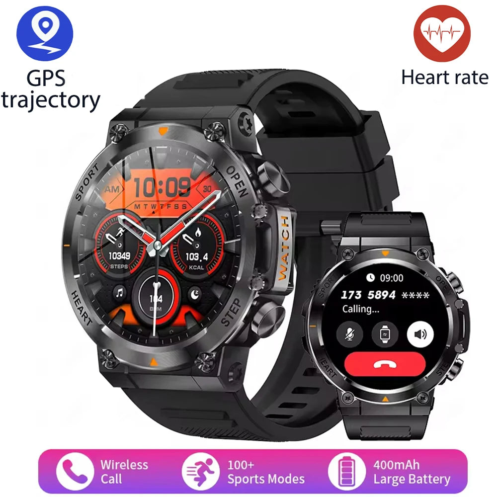 2025 New Outdoor Sports Smart Watch Heart Rate Bluetooth Call APP Fitness Course APP GPS Track 400mAh Large Battery SmartWatches