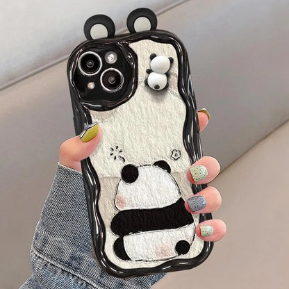 Funny Panda Toy Cartoon Ear Wave Soft Phone Case for Xiaomi Redmi 12C 9A 9C 9T 10C Note 9S 9 8 Pro 10 10S 11 11S 12 Pro Plus 12S