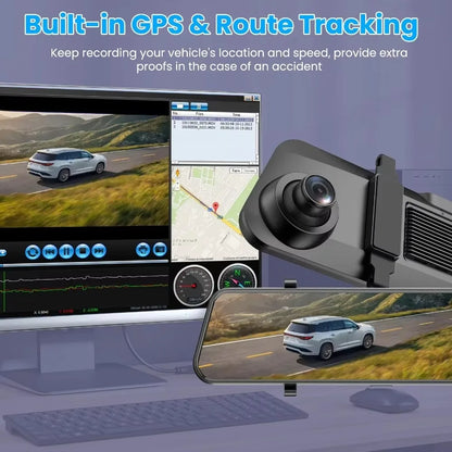 Aprilboy 4K Dash Cam 12 Inch ADAS Car DVR with External GPS Support WDR Night Vision G-Sensor Loop Recording Parking