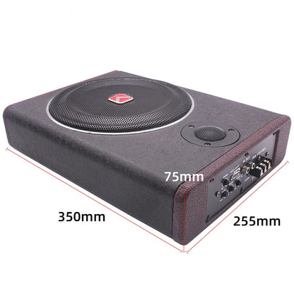 600W 8 Inch Wood Texture Subwoofer Car Audio With treble Slim Under Seat Active Subwoofer Bass Speaker Car Subwoofers Woofer 12V