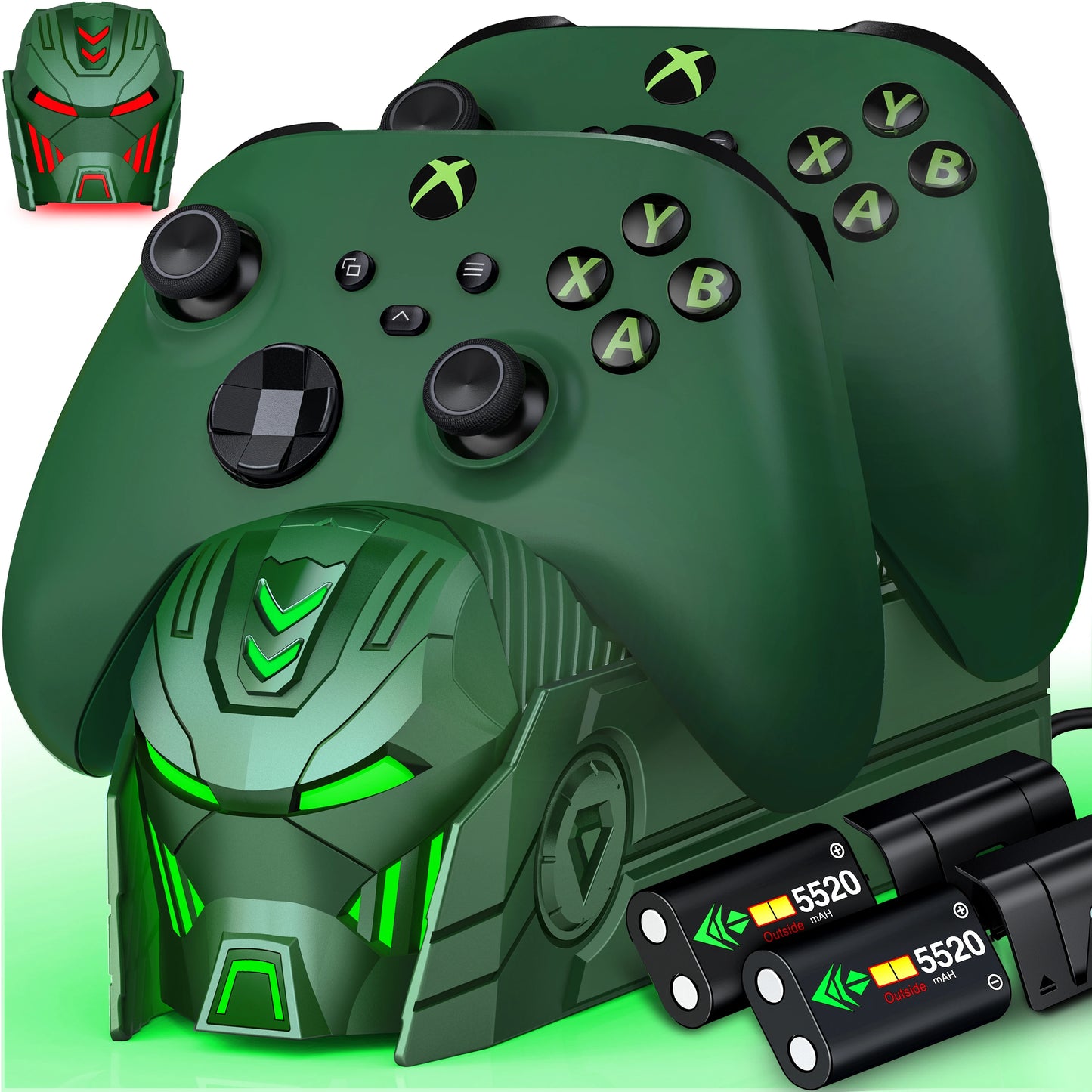 DinoFire A101 XBOX Controller Charger With 2*5520 mWh Rechargable Battery ＆ 4 Cover For XBOX Serise S/X / XBOX ONE S/X