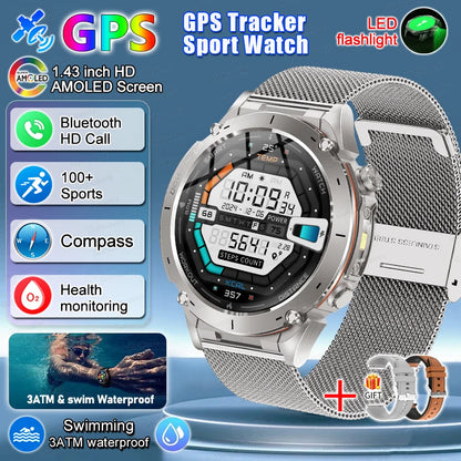 2025 New For Xiaomi Huaiwei Outdoor GPS Smart Watch Men HD AMOLED Screen Compass Waterproof Sport Call GPS Tracker SmartWatches