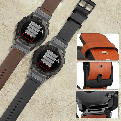 Leather Strap for Garmin Fenix 6X 6 Pro 7X 7 26mm 22mm Quick Fit Watch Band Wristband Forerunner 935 945 955 Smartwatch Bracelet