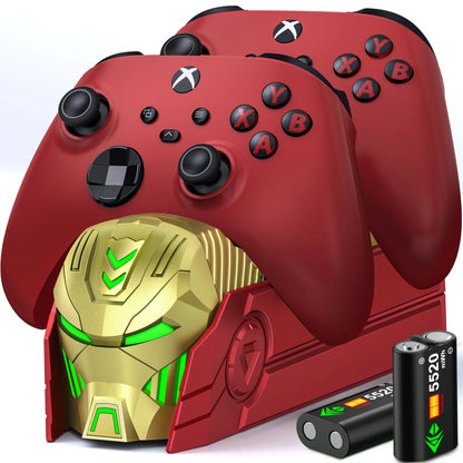 DinoFire A101 XBOX Controller Charger With 2*5520 mWh Rechargable Battery ＆ 4 Cover For XBOX Serise S/X / XBOX ONE S/X