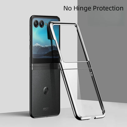 Luxury Transparent Plating Hard PC Flip Phone Case For Motorola Razr 60 50 40 Ultra Pro 2025 2024 Clear Shockproof Back Cover
