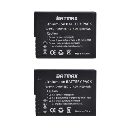 2X DMW-BLC12 BLC12E DMW BLC12 Battery + LED USB Dual Charger Type C Port for Panasonic Lumix FZ1000 FZ200 FZ300 G5 G6 G7 GH2 GX8