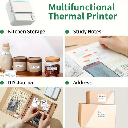 Mini Printer Smart Pocket Inkless Thermal Printer for iOS&Android, Wireless Portable Receipt Printer for Photo Journal Notes