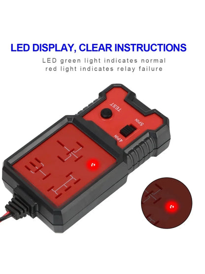 Automotive Relay Tester Voltage Tester Automotive Battery Inspector LED Indicator Universal 12V Automotive Electronic Relay Test