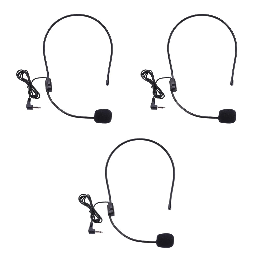 3.5mm Plug Guide Lecture Speech Headset Mic Head-mounted Head Wear Microphone Voice Amplifier Lightweight Over Head for Teachers