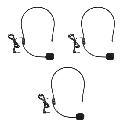 3.5mm Plug Guide Lecture Speech Headset Mic Head-mounted Head Wear Microphone Voice Amplifier Lightweight Over Head for Teachers