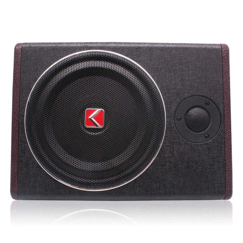 600W 8 Inch Wood Texture Subwoofer Car Audio With treble Slim Under Seat Active Subwoofer Bass Speaker Car Subwoofers Woofer 12V