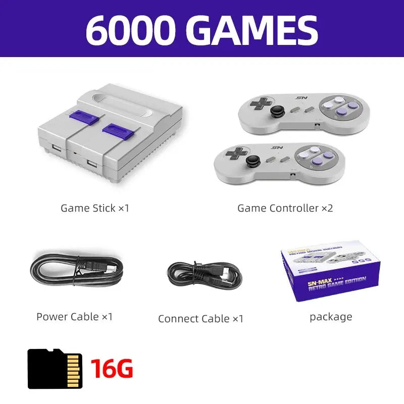 Retro 4K TV Video Game Consoles for SEGA SNES GBA GB Dendy Console 6000 Games Gifts