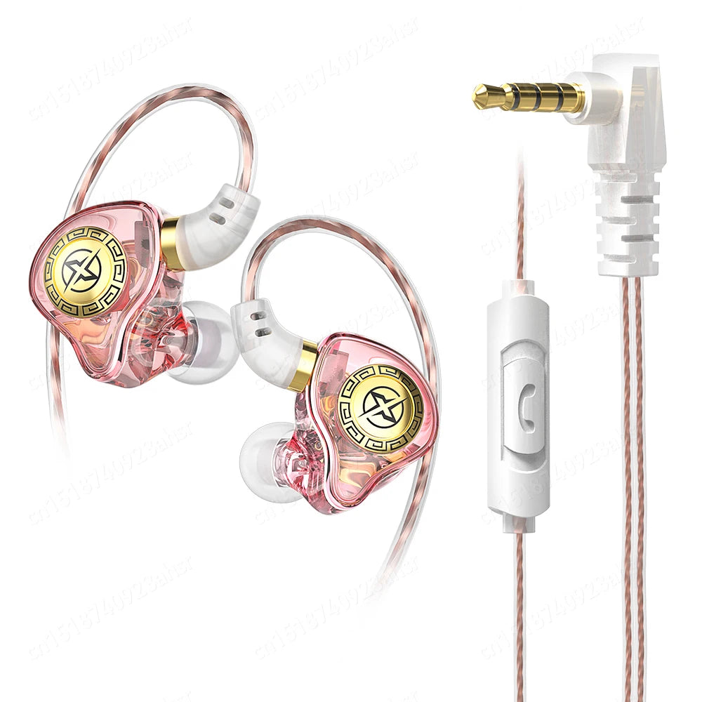 HiFi Wired Earphone In Ear Monitor Headphones with Microphone Sport Noise Cancelling Headset Dynamic Bass Earbuds Gaming Gift X7
