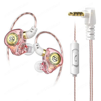 HiFi Wired Earphone In Ear Monitor Headphones with Microphone Sport Noise Cancelling Headset Dynamic Bass Earbuds Gaming Gift X7