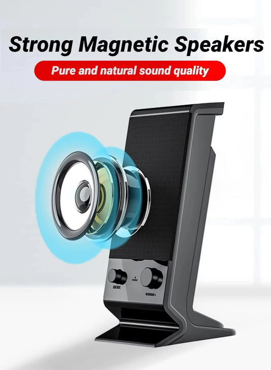 Computer Speaker with Volume Control and 3.5 Mm Audio Plug, USB-Powered Desktop Speaker，Compact and Delicate Laptop Speakers