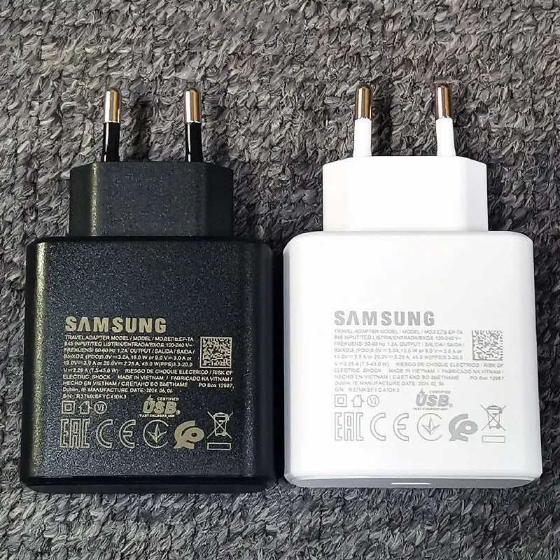 Samsung 45W PD Charger Super Fast Charging Adapter For Galaxy S24 S20 S21 S22 S23 Ultra Z Flip Fold 6 5 4 3 2 For iPhone 15 Pro