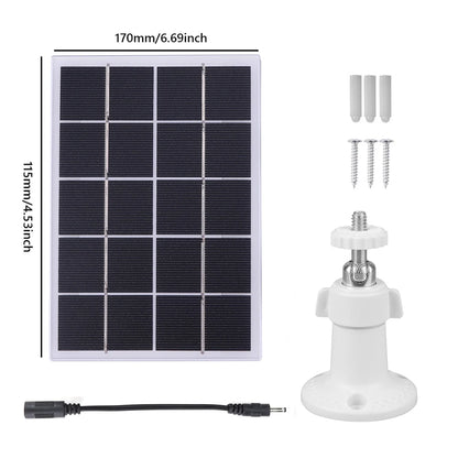 10W Solar Panel Charger 360° Adjustable Wall Mount with 9.8ft DC5.5mm Charging Cable for Ring Stick Up Cam and Spotlight Cam