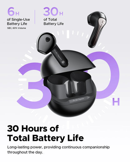 SoundPEATS Air5 ANC Bluetooth 5.4 Wireless Earbuds with Hi-Res Audio,aptX lossless,CVC V8.0,6MIC AI call noise reduction,IPX5