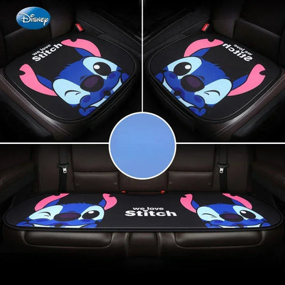 Disney Stitch Car Seat Covers 4PCS Universal Fit, Cute Cartoon Soft Protectors for Women Girls Auto Accessories, All-Season Dura