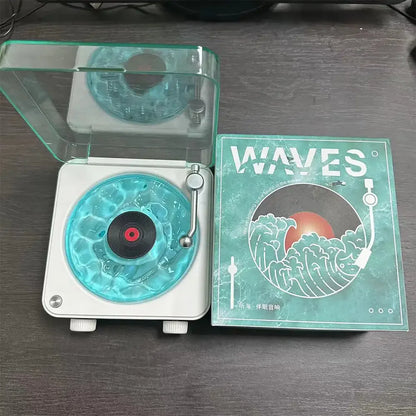 Wireless Retro Sleep Aid Speakers White Noise Bluetooth Speaker Vinyl Record Player Style Speaker Subwoofer With RGB Light