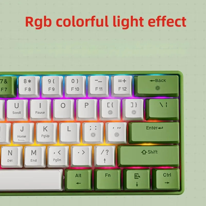 Wired mechanical keyboard 60% gamer bluetooth backlit Keyboards for tablet mini ergonomic  key board white