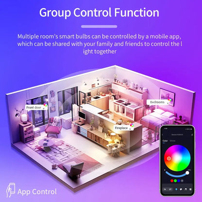 Tuya Smart LED Light Bulb E27 9W 220V Bluetooth RF Remote Group Control Smart Life RGB Spotlight For Bar Bedroom Decor Lighting