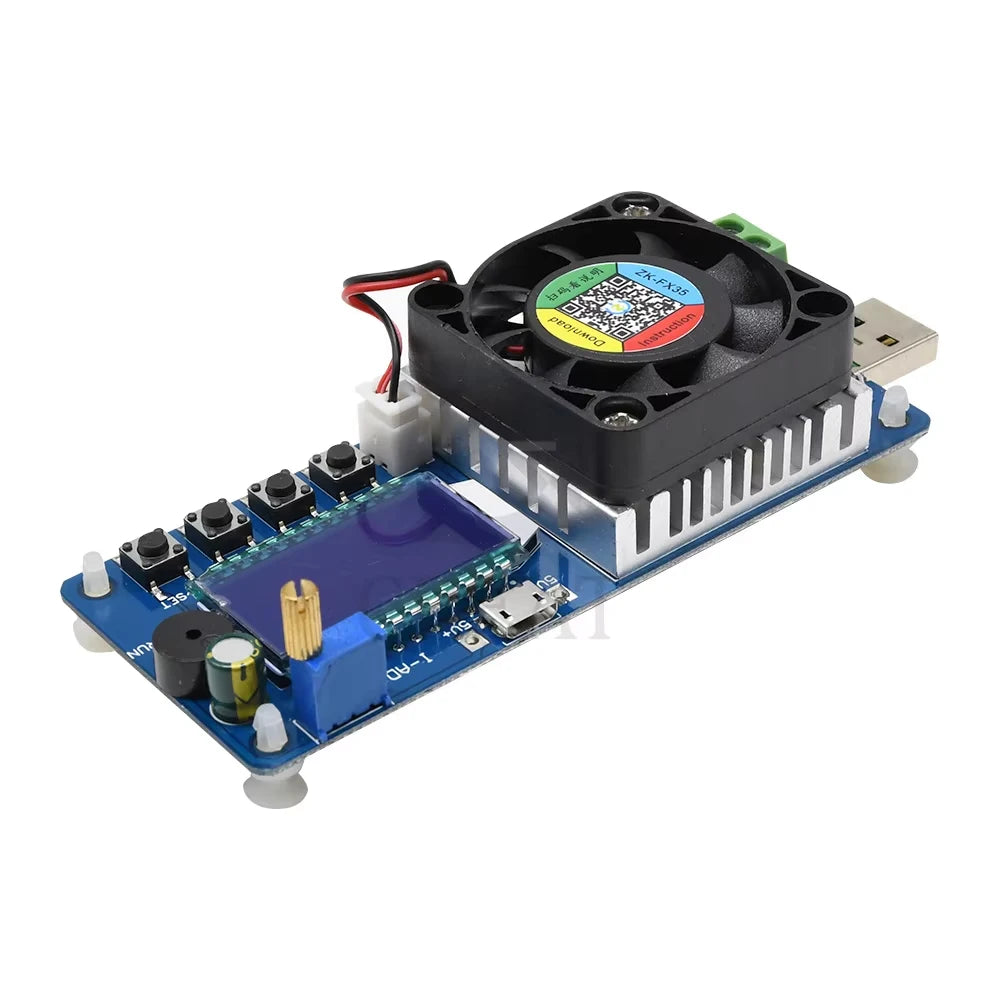 Gaqqee 25W 35W 4A/5A Electronic Load Current Voltage Power Tester USB Protection LCD HD Display Adjustable Resistance Unloader