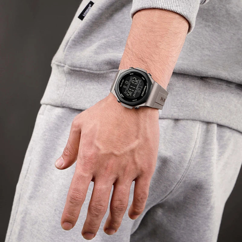 NAVIFORCE Electronic Watches Men LCD Display Waterproof Clock Silicone Strap Luminous Business Man Wristwatch Relogio Masculino