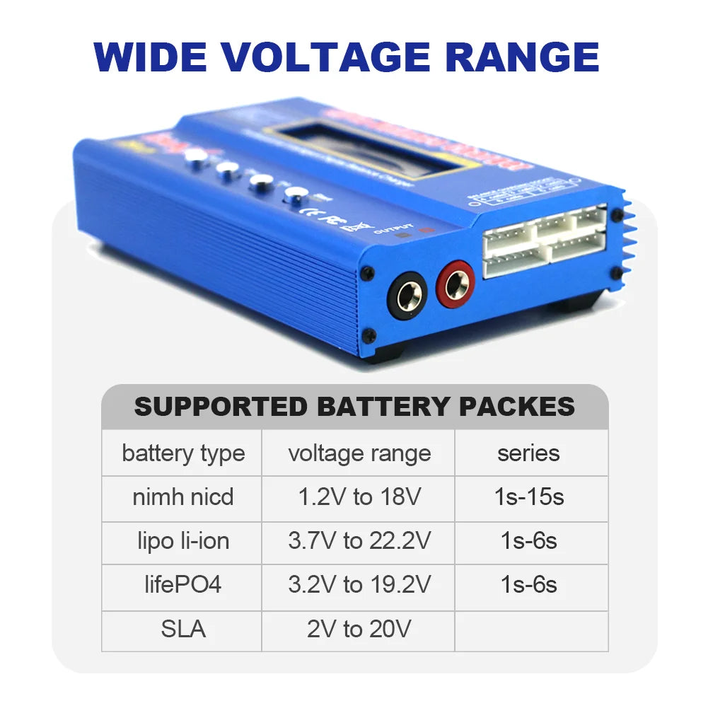 iMAX B6 80W 6A Battery Charger Lipo NiMh Li-ion Ni-Cd Digital RC Balance Charger Discharger + 15v 6A Power Adapter+Charge Cable