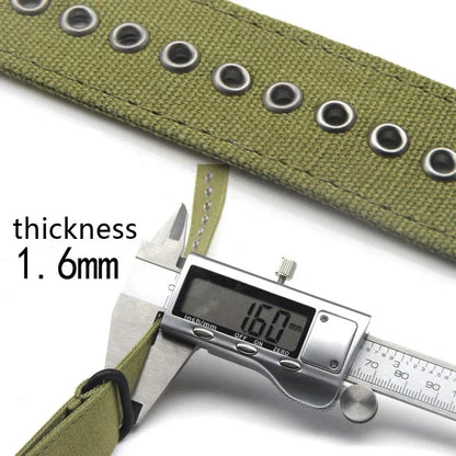 Canvas Nylon Thick Watch Strap for Seiko Smartwatches Stainless Steel Pin Buckle Wrist Straps 18/20/22/24mm Bracelet Watchband