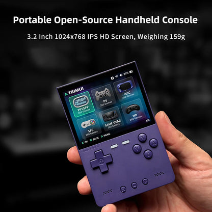 TRIMUI BRICK Portable Retro Game Console 400PPI IPS Screen Linux System 3000mAh Long-life Battery Mood LED Effect Gift Keycaps