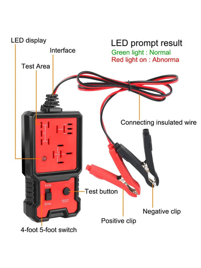 Automotive Relay Tester Voltage Tester Automotive Battery Inspector LED Indicator Universal 12V Automotive Electronic Relay Test