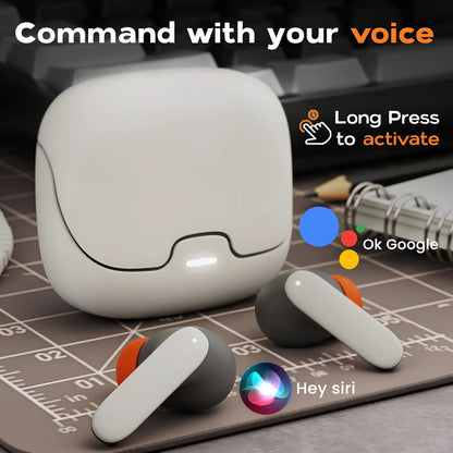 Dual Microphone ENC Noise Reduction Bluetooth Eaphones IPX5 Waterproof Fast Charging Low Latency Play Game Listen Music Earbuds