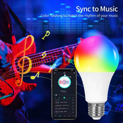 Tuya Smart LED Light Bulb E27 9W 220V Bluetooth RF Remote Group Control Smart Life RGB Spotlight For Bar Bedroom Decor Lighting