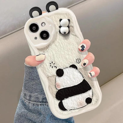 Funny Panda Toy Cartoon Ear Wave Soft Phone Case for Xiaomi Redmi 12C 9A 9C 9T 10C Note 9S 9 8 Pro 10 10S 11 11S 12 Pro Plus 12S