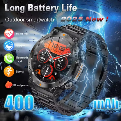 2025 New Outdoor Sports Smart Watch Heart Rate Bluetooth Call APP Fitness Course APP GPS Track 400mAh Large Battery SmartWatches
